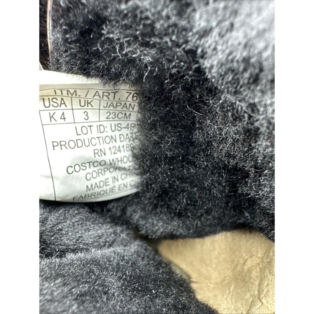 NEW Kirkland Signature Kids' Shearling Buckle Boots - Size 4 Black